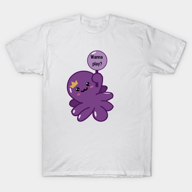 Kawaii purple octopus T-Shirt by Alegra Stoic